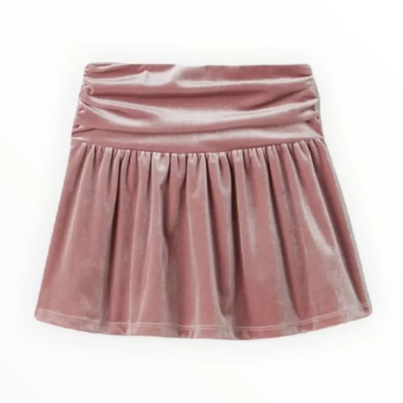 ZARA Kids | Pink | RUFFLED VELVET SKIRT - Picture 3 of 6